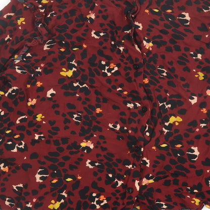 Womens UK Size 12 Warehouse Red Basic Blouse
