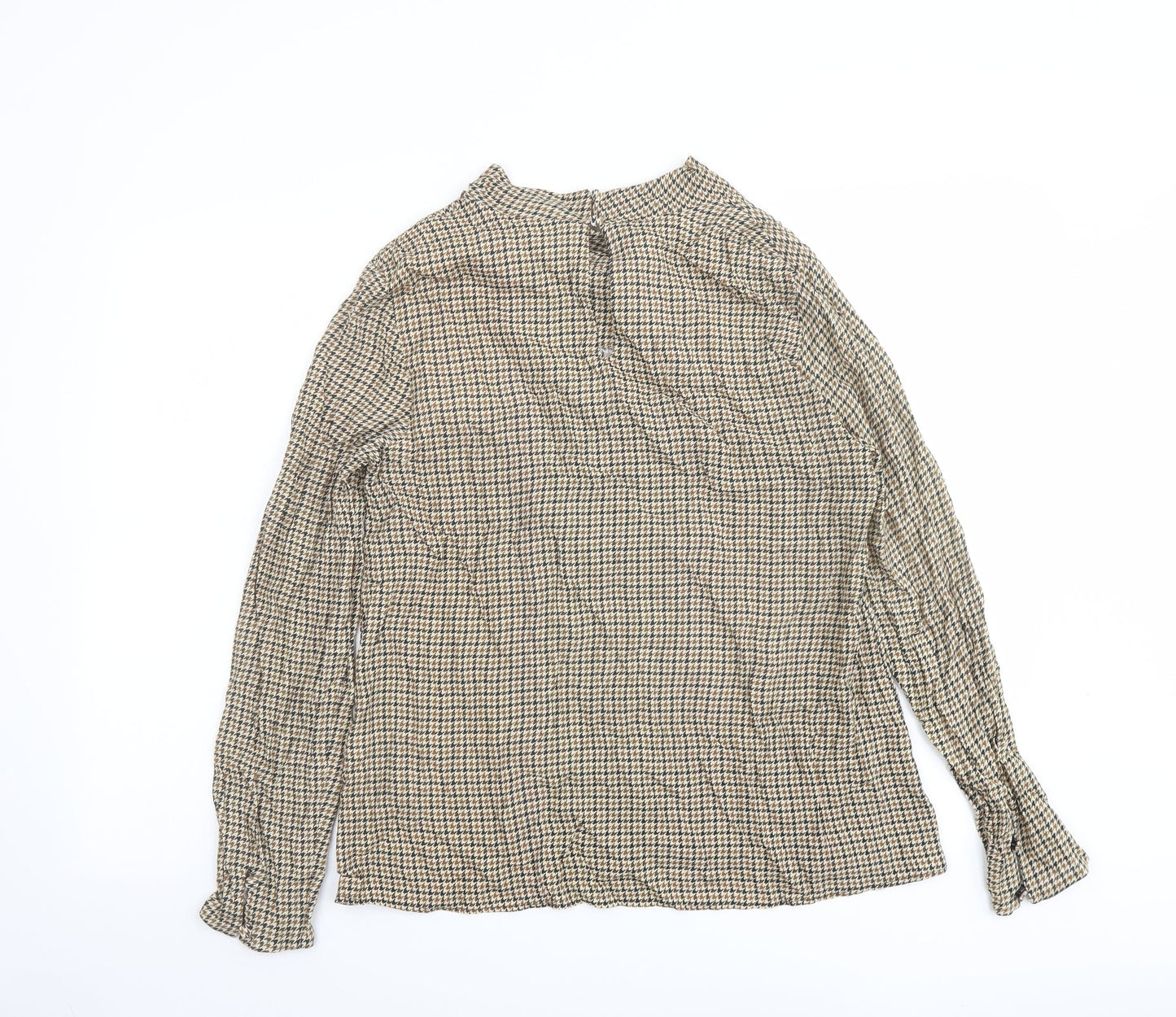 Womens UK Size XS Zara Beige Basic Blouse