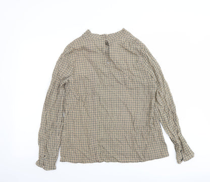 Womens UK Size XS Zara Beige Basic Blouse
