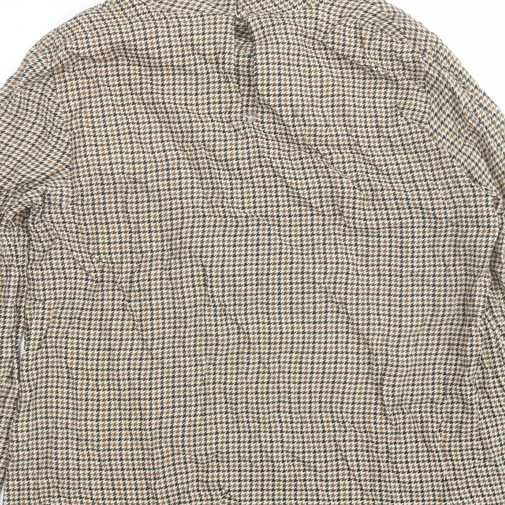Womens UK Size XS Zara Beige Basic Blouse