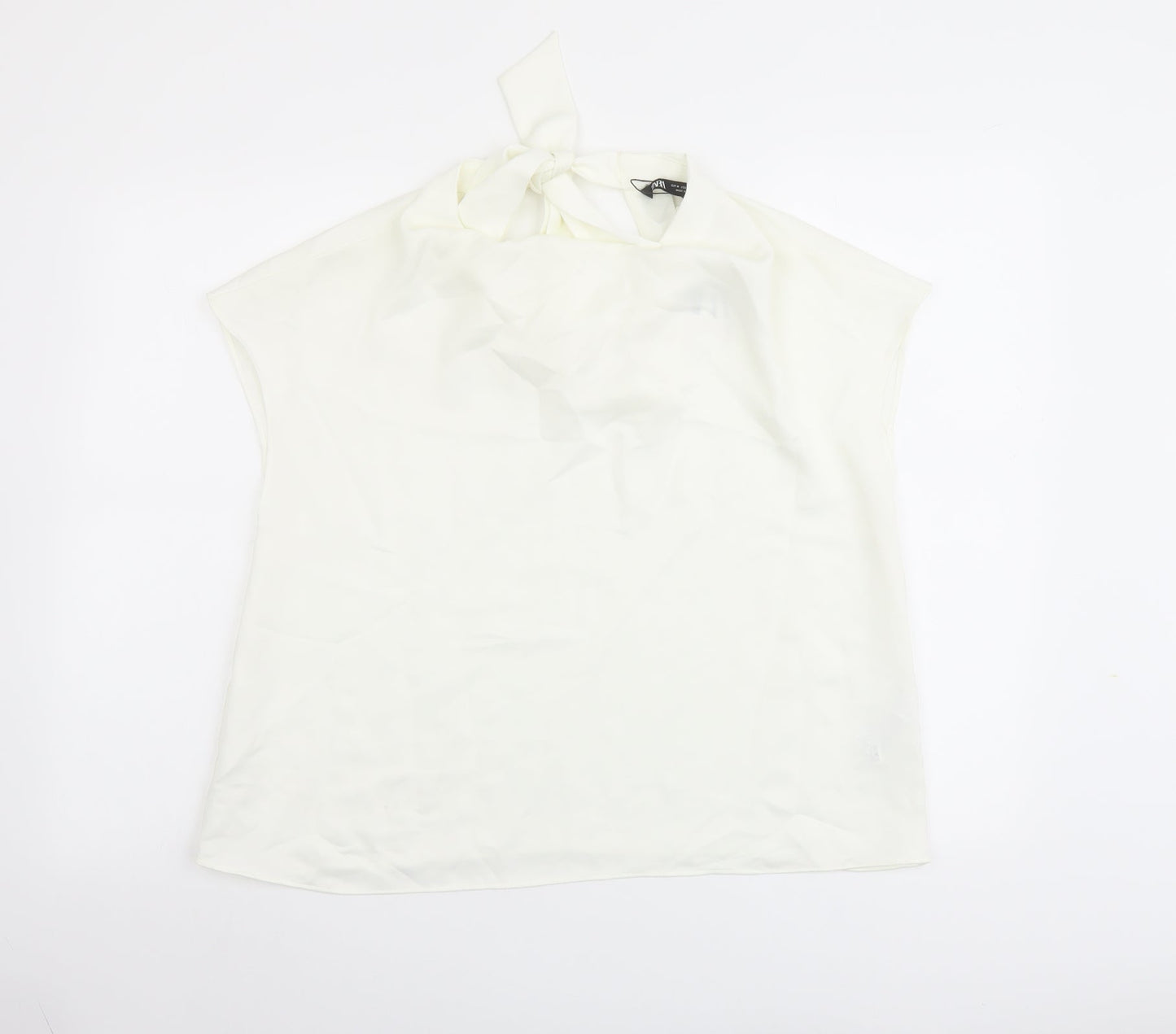 Womens UK Size M Zara Ivory Basic Blouse