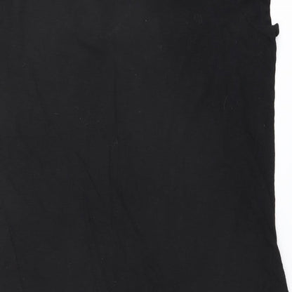 bonprix Womens Black Cotton Kaftan Size XL Round Neck Tie