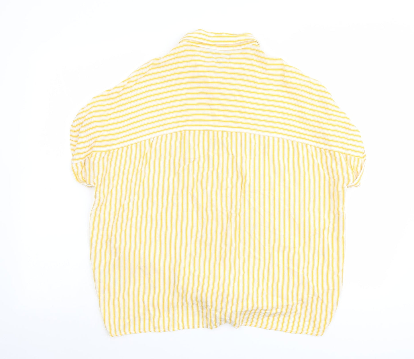 Womens UK Size 10 New Look Yellow Basic Button-Up
