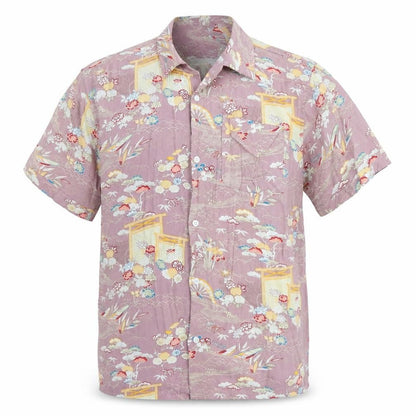 D/Struct Mens Purple Geometric Viscose Button-Up Size M Collared Button
