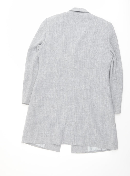 Precis Womens Grey Overcoat Coat Size 14 Button