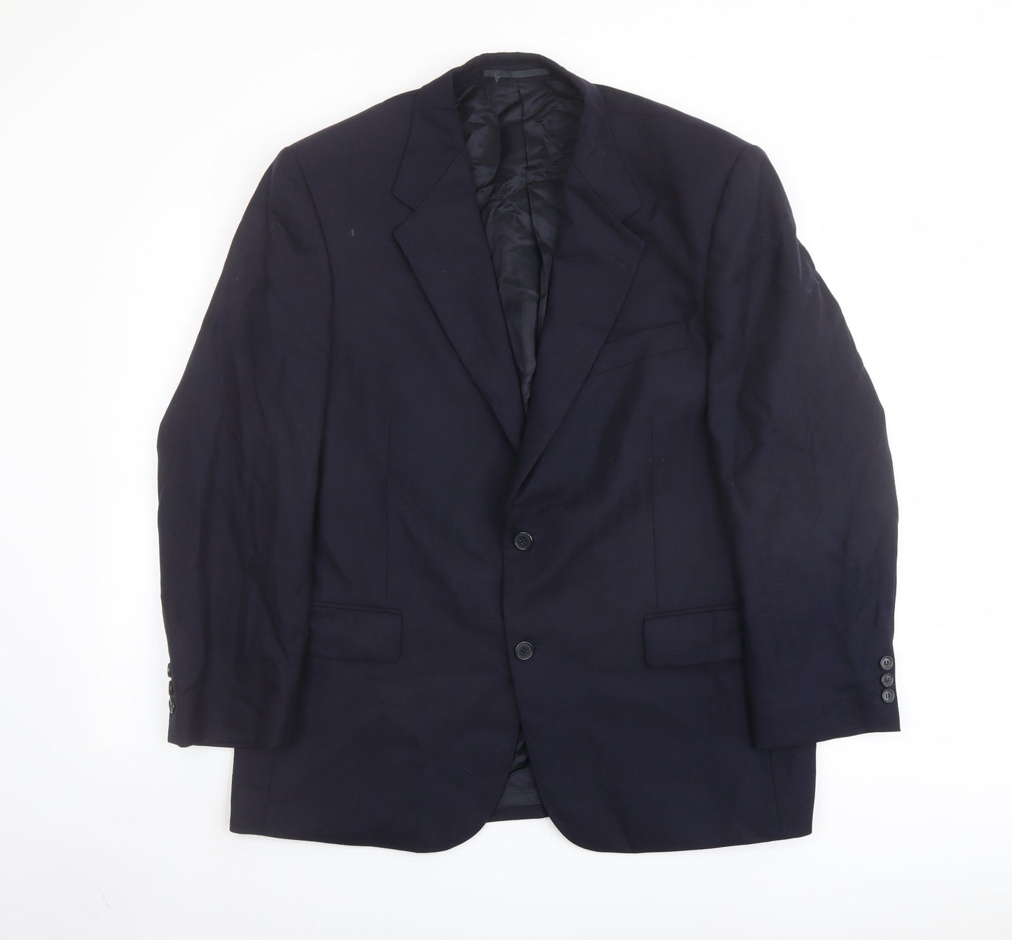 Mens UK Size 46 Alfred Brown Regular Blue Suit Jacket