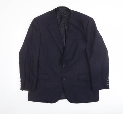 Mens UK Size 46 Alfred Brown Regular Blue Suit Jacket