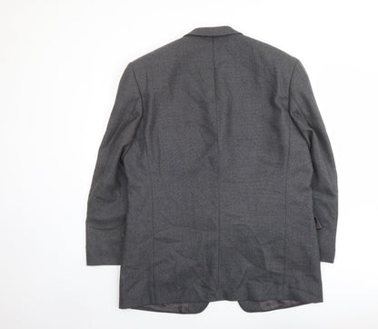 Lino Verra Mens Grey Polyester Jacket Suit Jacket Size 48 Regular