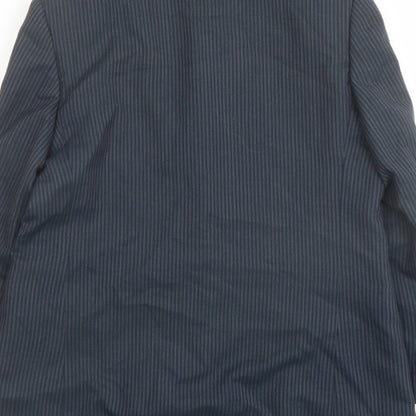 Country Casuals Womens Green Striped Polyester Jacket Suit Jacket Size 14