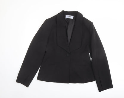 4th & Reckless Womens Black Polyester Jacket Blazer Size 14