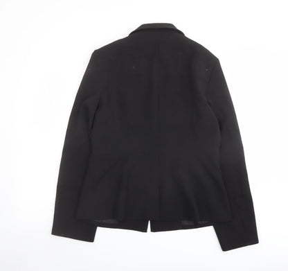 4th & Reckless Womens Black Polyester Jacket Blazer Size 14
