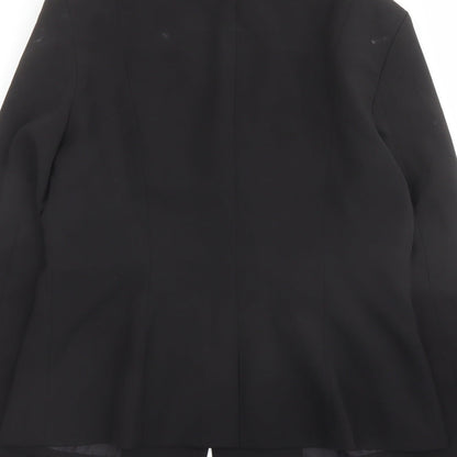 4th & Reckless Womens Black Polyester Jacket Blazer Size 14