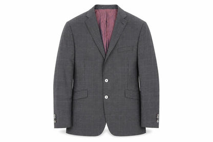 Norton Towndend Mens Grey Check Polyester Jacket Suit Jacket Size 46 Regular