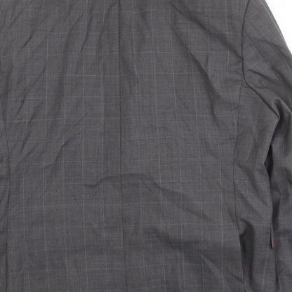 Norton Towndend Mens Grey Check Polyester Jacket Suit Jacket Size 46 Regular