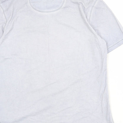 North Coast Mens Blue Cotton T-Shirt Size M Round Neck - Palm Tree