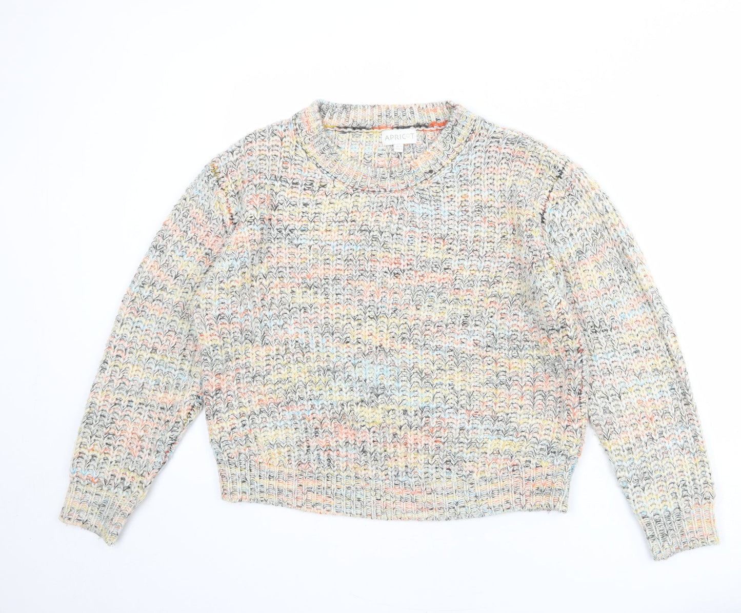 Apricot Womens Multicoloured Round Neck Acrylic Pullover Jumper Size 10