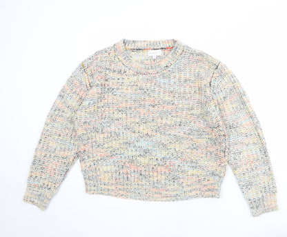 Apricot Womens Multicoloured Round Neck Acrylic Pullover Jumper Size 10