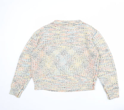 Apricot Womens Multicoloured Round Neck Acrylic Pullover Jumper Size 10