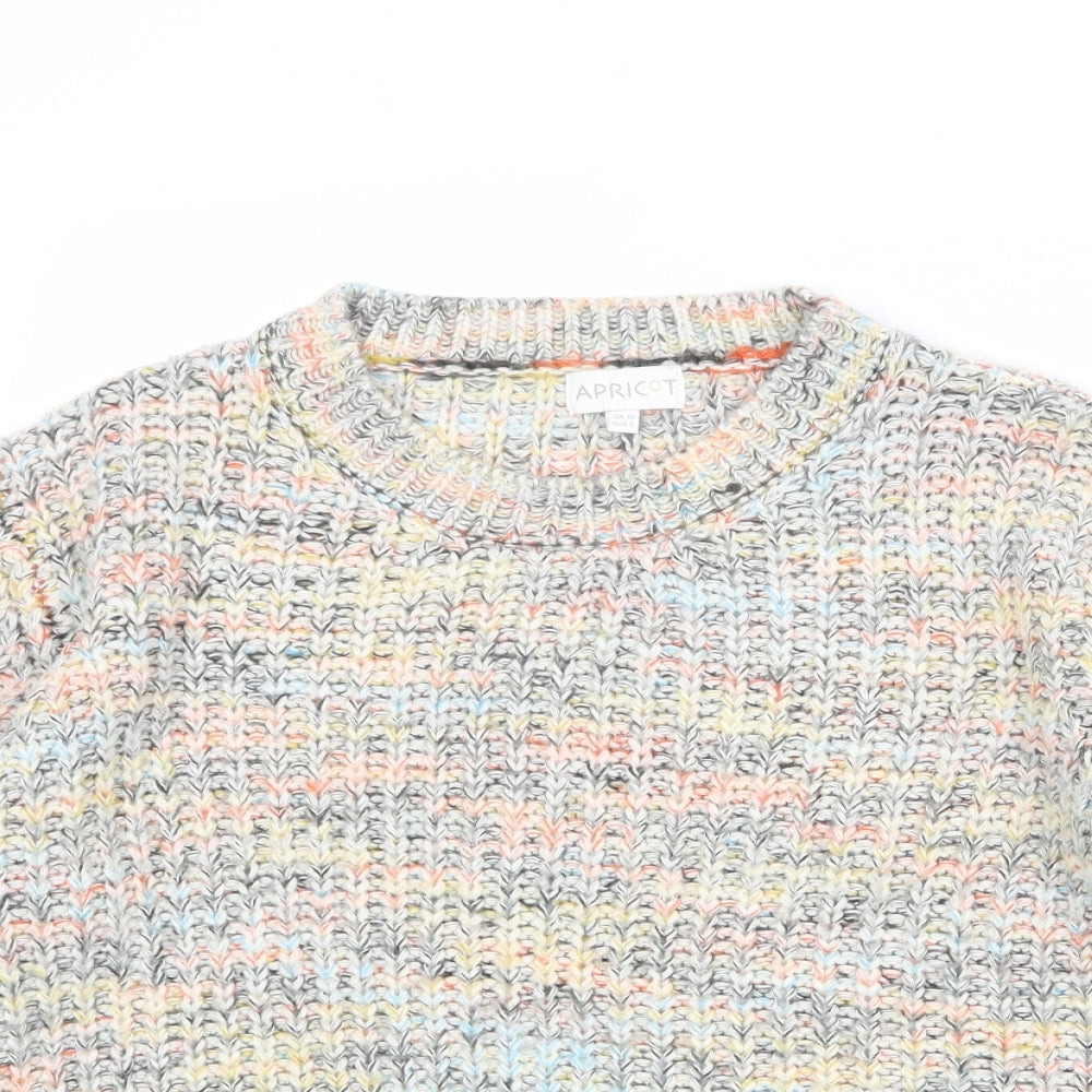 Apricot Womens Multicoloured Round Neck Acrylic Pullover Jumper Size 10