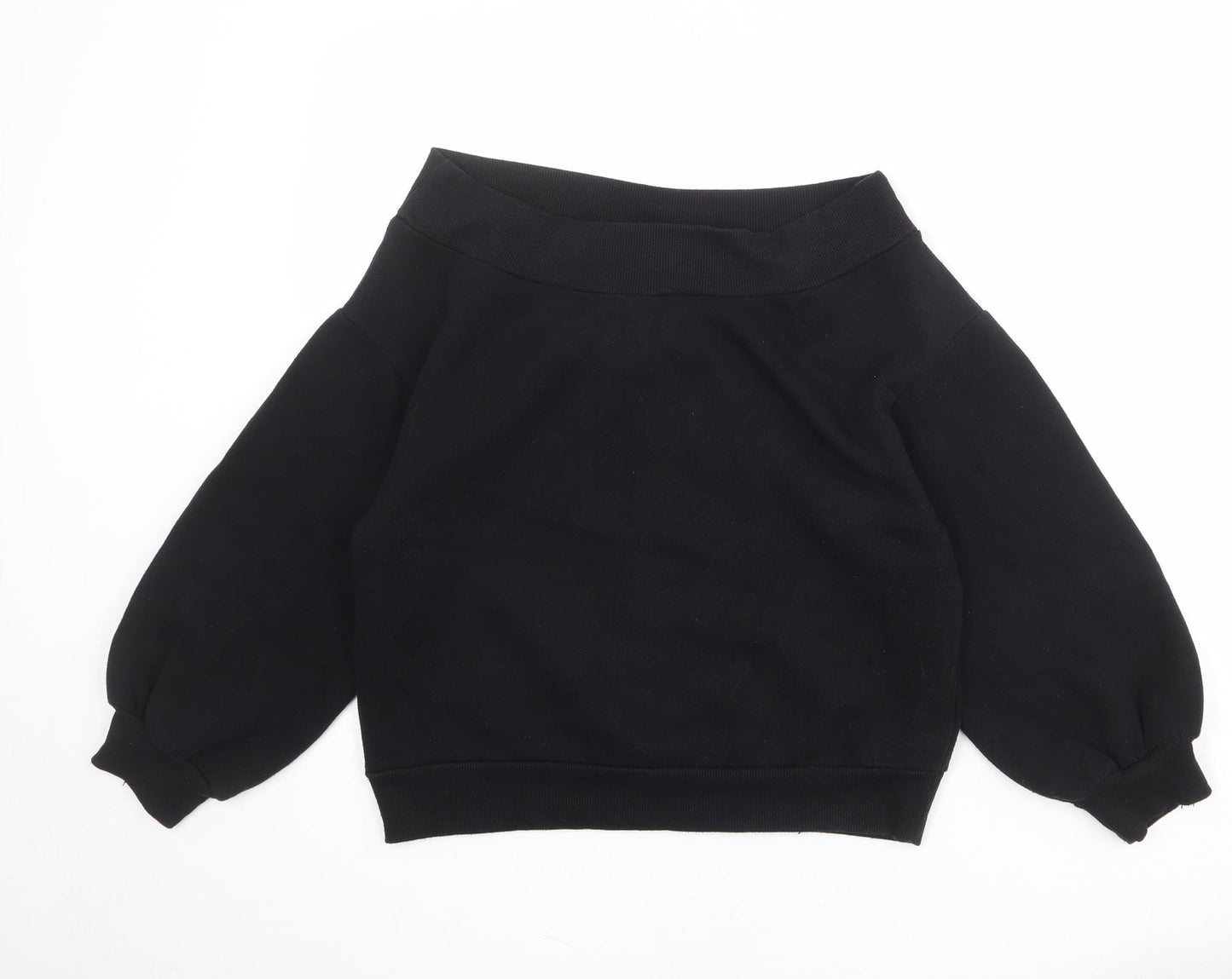H&M Womens Black Cotton Pullover Sweatshirt Size M Pullover