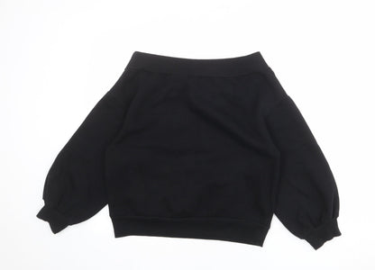 H&M Womens Black Cotton Pullover Sweatshirt Size M Pullover