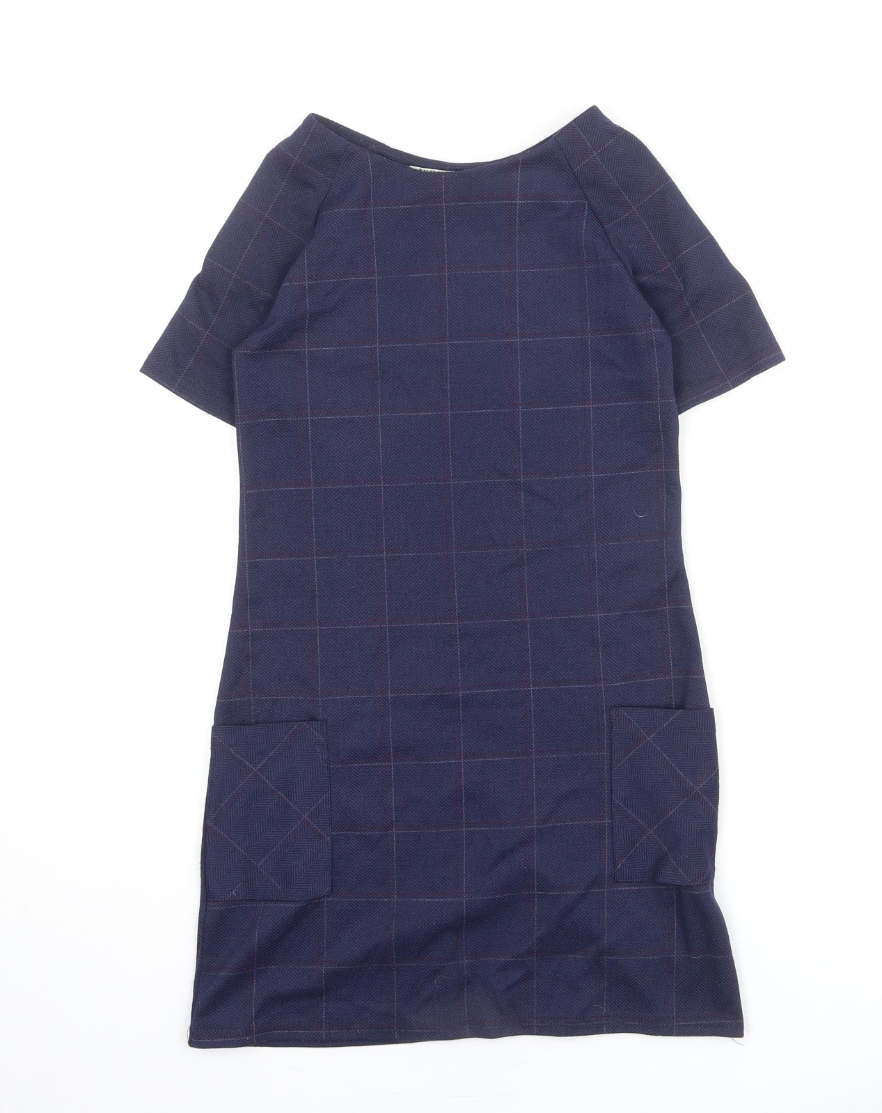 Innocence Girls Blue Geometric Polyester Shift Size 9 Years Round Neck Pullover