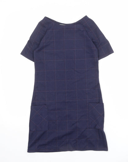 Innocence Girls Blue Geometric Polyester Shift Size 9 Years Round Neck Pullover