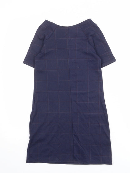 Innocence Girls Blue Geometric Polyester Shift Size 9 Years Round Neck Pullover
