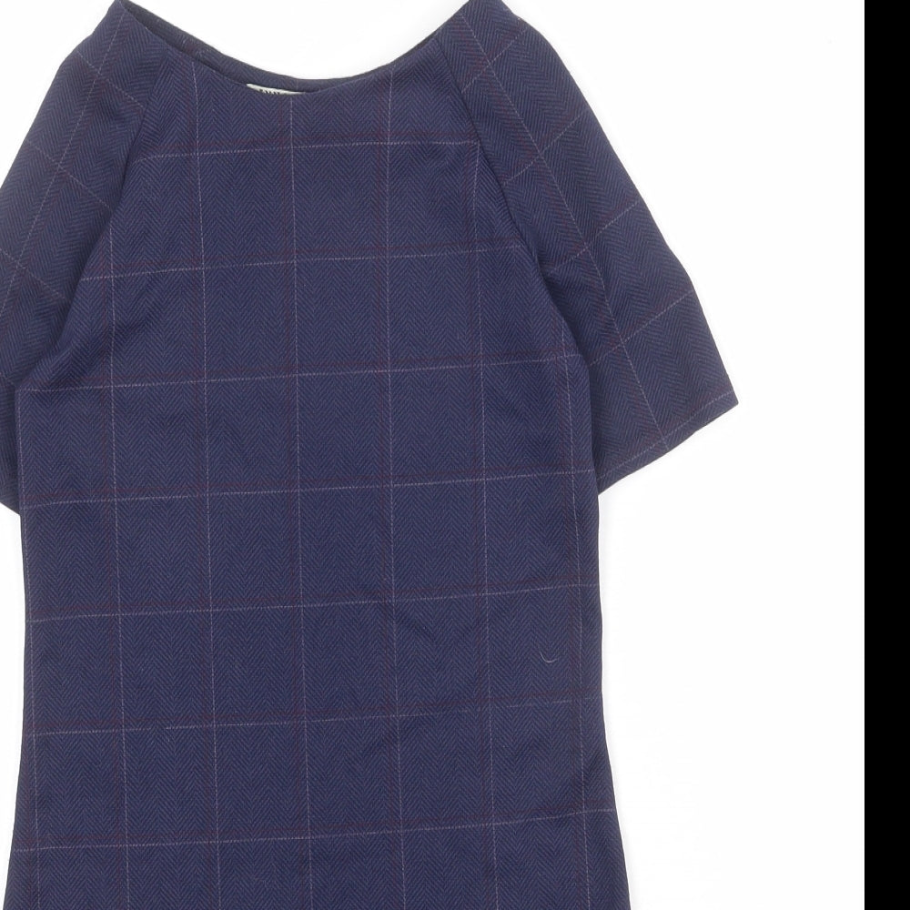 Innocence Girls Blue Geometric Polyester Shift Size 9 Years Round Neck Pullover