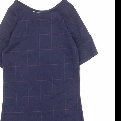 Innocence Girls Blue Geometric Polyester Shift Size 9 Years Round Neck Pullover