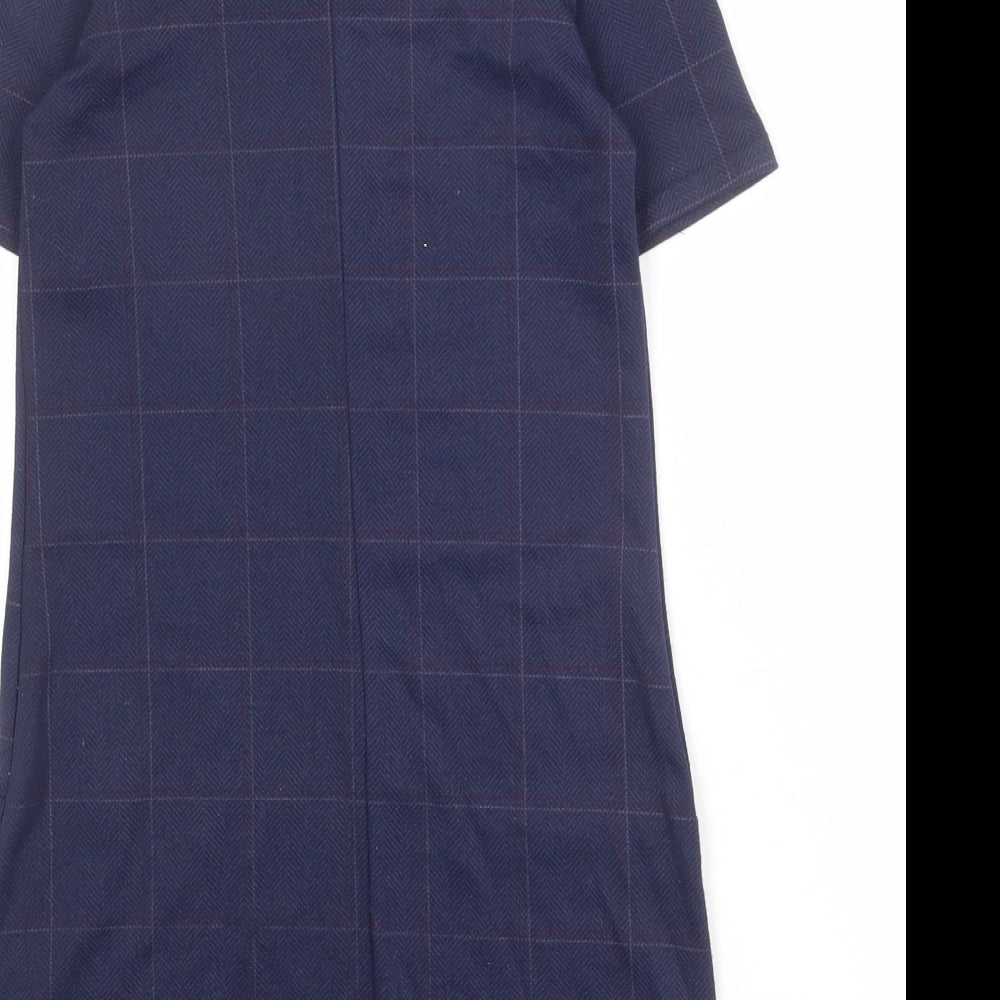 Innocence Girls Blue Geometric Polyester Shift Size 9 Years Round Neck Pullover