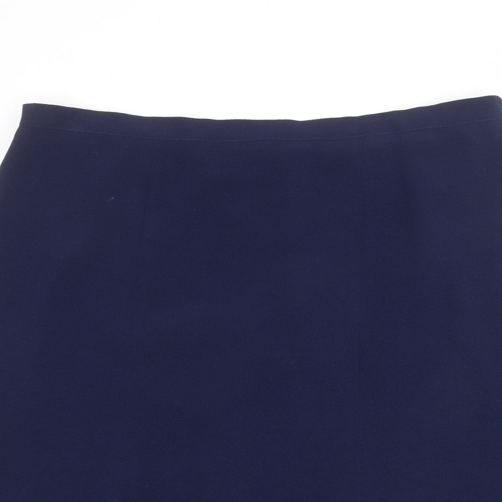 Hudson & Onslow Womens Blue Polyester A-Line Skirt Size 20 Zip