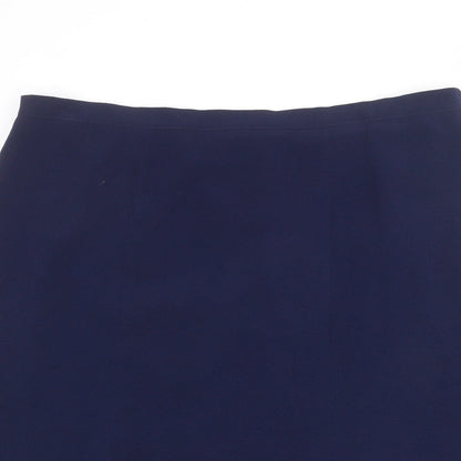 Hudson & Onslow Womens Blue Polyester A-Line Skirt Size 20 Zip
