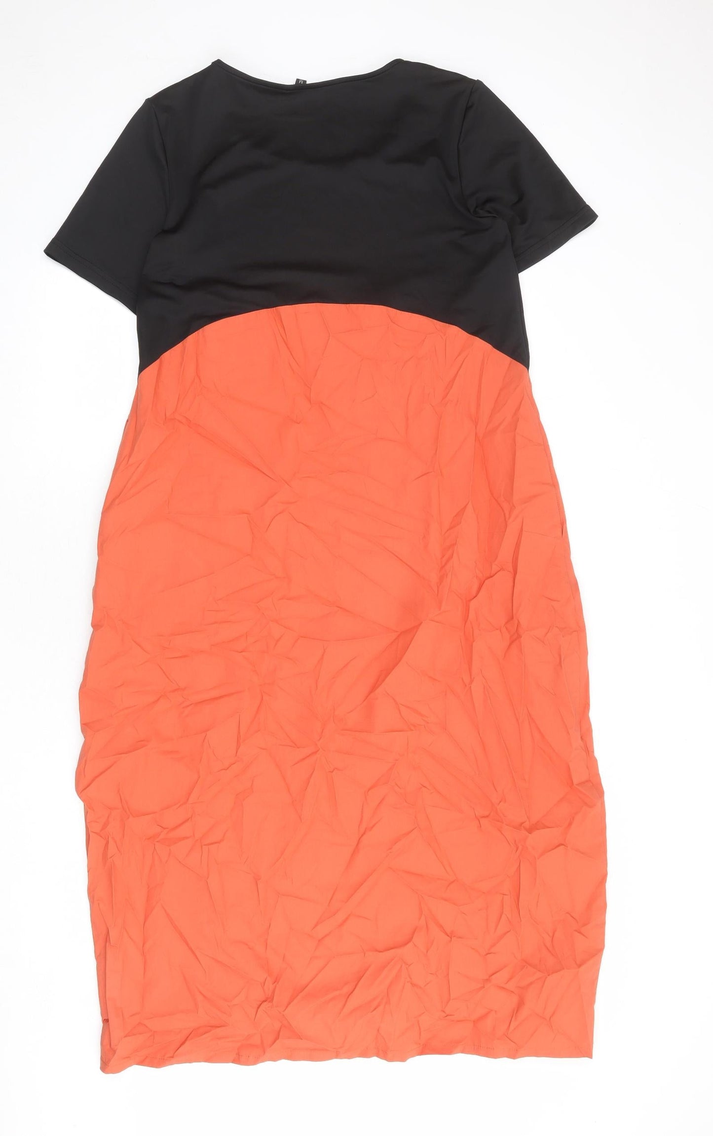 FLORYDAY Womens Orange Polyester T-Shirt Dress Size M Round Neck Pullover