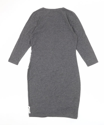ASOS Womens Grey Geometric Polyester Shift Size 12 Round Neck Pullover