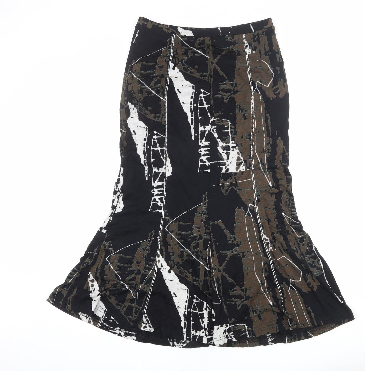 Chianti Womens Multicoloured Geometric Viscose Swing Skirt Size 10