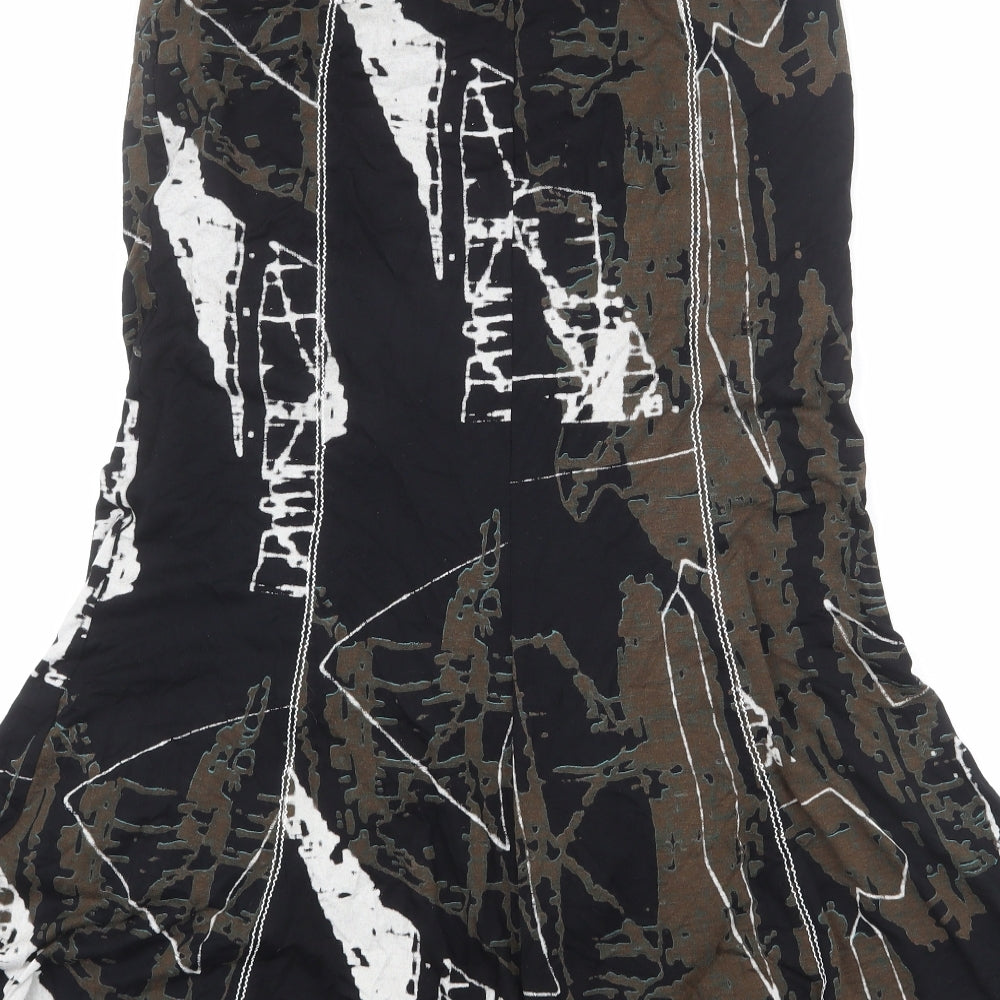 Chianti Womens Multicoloured Geometric Viscose Swing Skirt Size 10