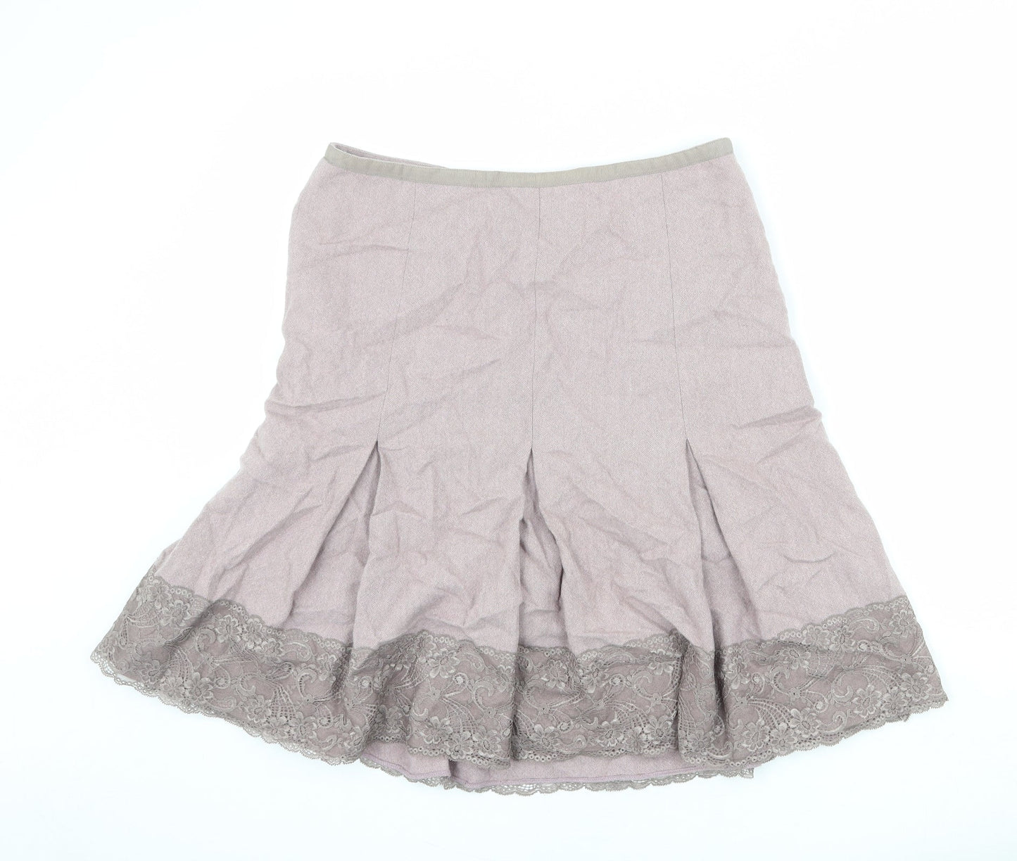 Monsoon Womens Pink Viscose Pleated Skirt Size 34 in Zip