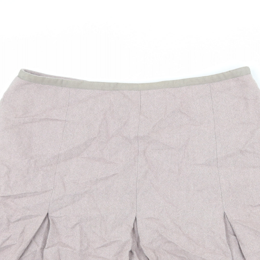 Monsoon Womens Pink Viscose Pleated Skirt Size 34 in Zip