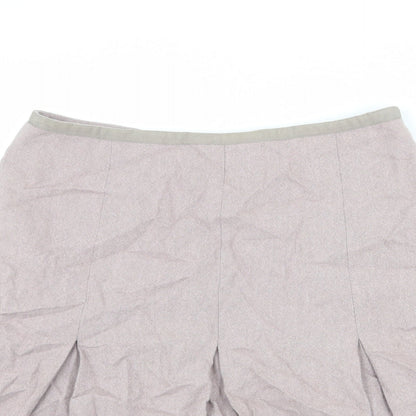 Monsoon Womens Pink Viscose Pleated Skirt Size 34 in Zip
