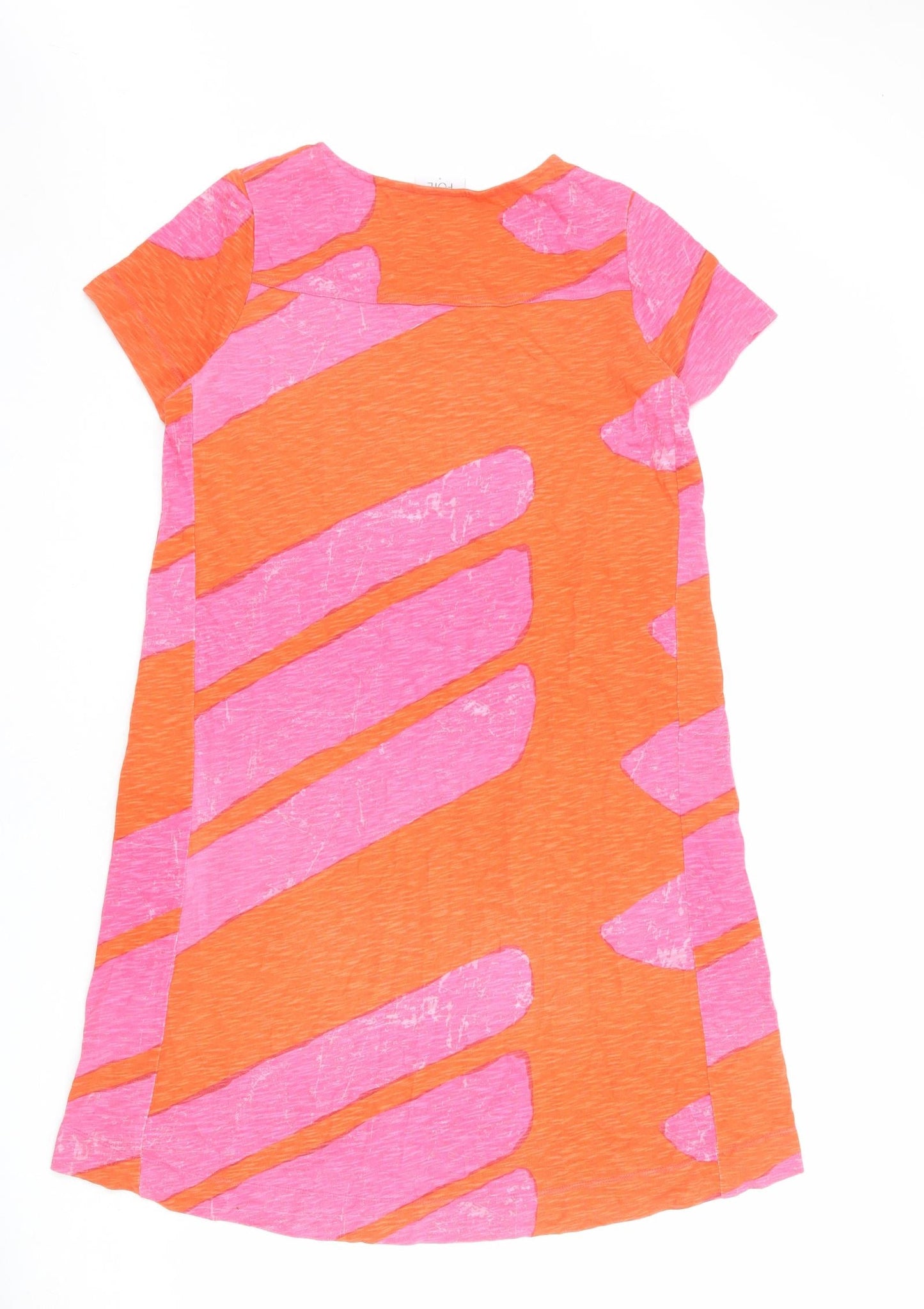 FOIL Womens Pink Striped 100% Cotton A-Line Size S Round Neck Pullover