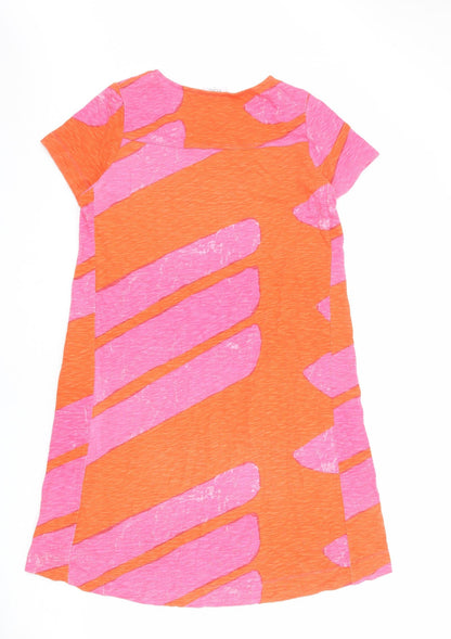 FOIL Womens Pink Striped 100% Cotton A-Line Size S Round Neck Pullover