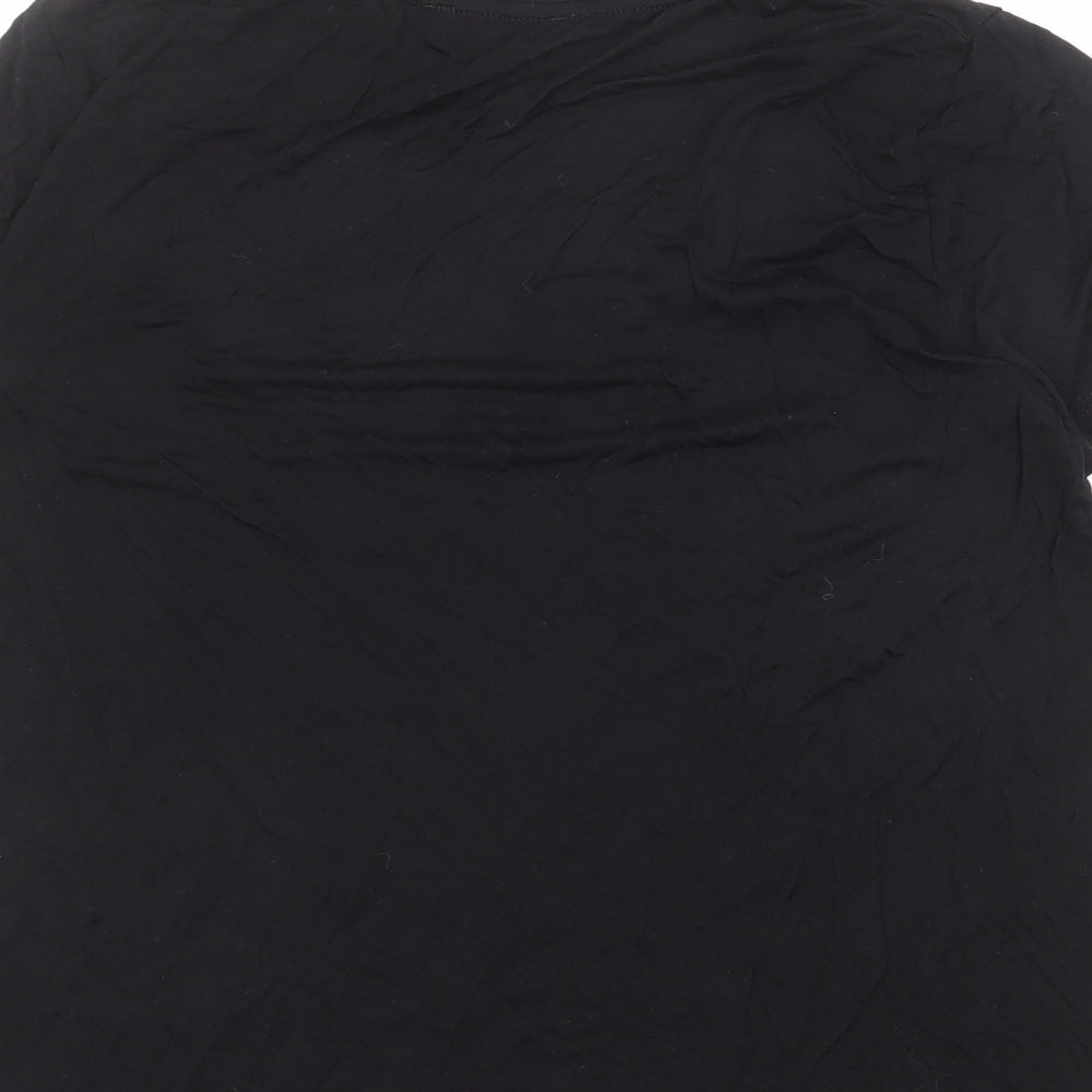 Womens UK Size M Zara Black Basic T-Shirt