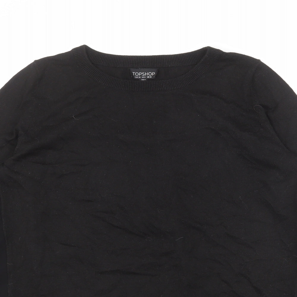 Womens UK Size 10 Topshop Black Pullover Jumper