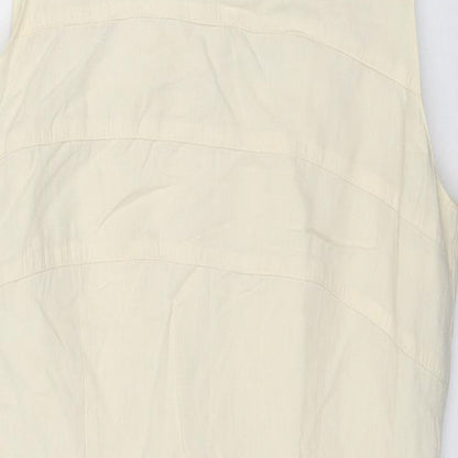 St Michael Womens Ivory Modal Shift Size 12 Round Neck Zip