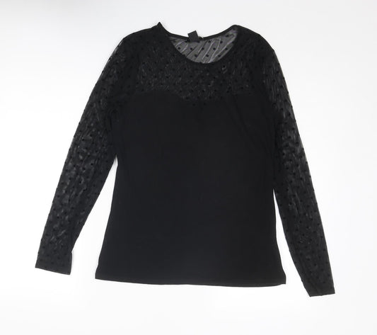 Womens UK Size L H&M Black Basic Blouse