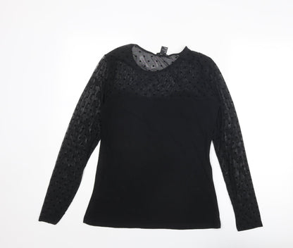 Womens UK Size L H&M Black Basic Blouse