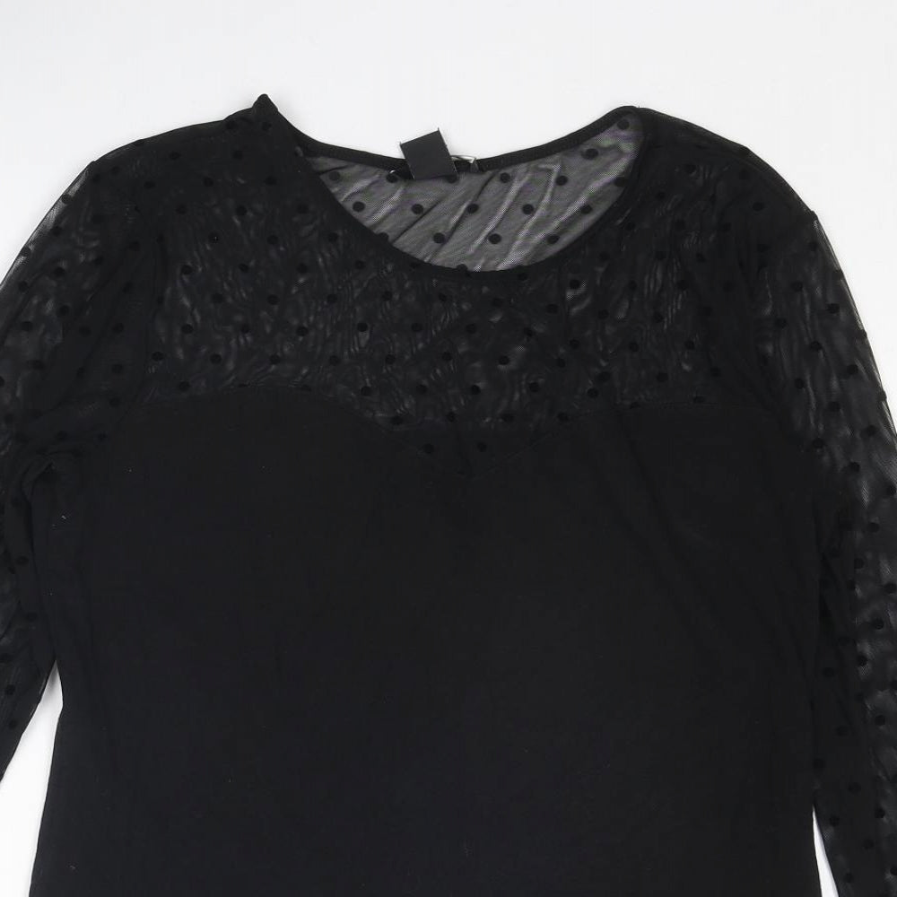 Womens UK Size L H&M Black Basic Blouse