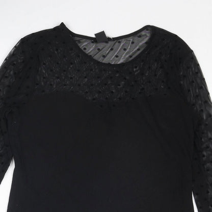 Womens UK Size L H&M Black Basic Blouse