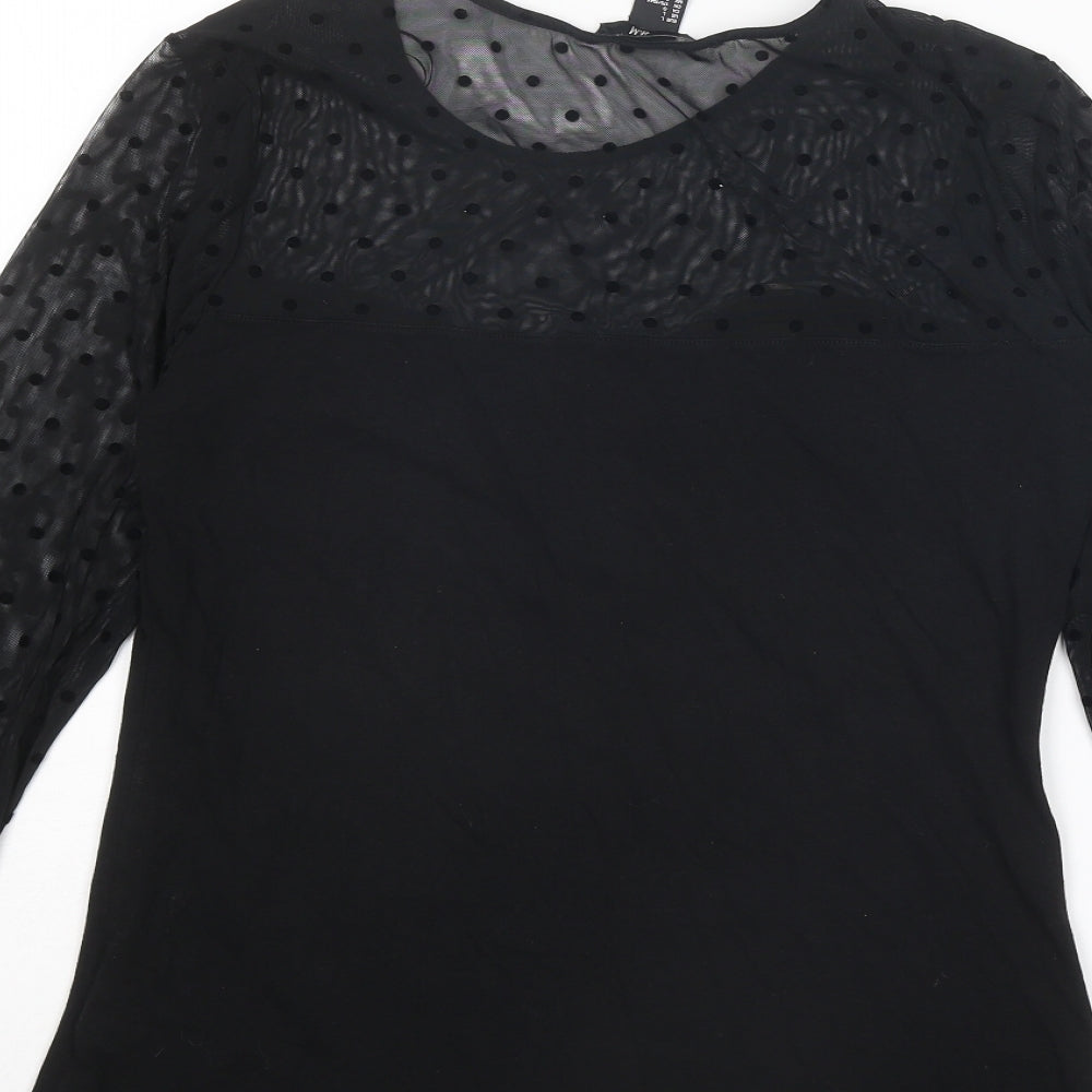 Womens UK Size L H&M Black Basic Blouse